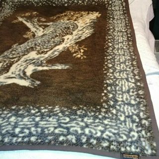 Vintage IBENA Relax Dolan Blanket Reversible Panther 72 X 53 Made in W.  Germany 8