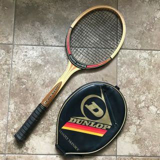 Vintage Dunlop Maxply Mcenroe Wood Tennis Racket Racquet 4 3/4 Zip Cover England