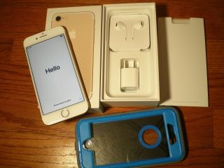 Apple Iphone 7 Gold 32gb At&t A1778 Rarely W/otterbox