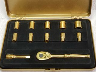 Rare Snap On Tools 50th Anniversary Commemorative Gold Midget Tool Set Socket 5