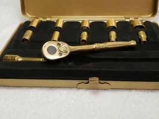 Rare Snap On Tools 50th Anniversary Commemorative Gold Midget Tool Set Socket 6