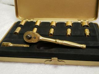 Rare Snap On Tools 50th Anniversary Commemorative Gold Midget Tool Set Socket 7