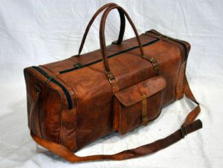 Vintage Leather Holdall Travel Luggage Shoulder Weekend Garment Bag G72 2