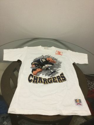 Nwt Vintage San Diego Chargers Football White Nutmeg Mills T - Shirt Large