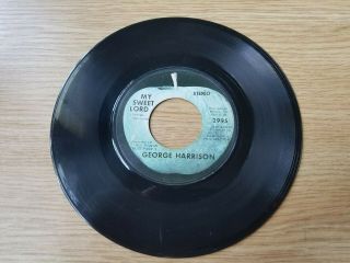 The Beatles George Harrison Apple 45 Record My Sweet Lord Rare Blue Label Error