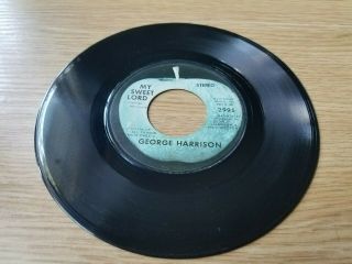 The Beatles George Harrison Apple 45 record MY SWEET LORD Rare Blue Label Error 2