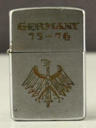 Vintage Military Zippo Lighter Trench Art Germany 1975 - 76 Playboy Logo Cw Mono