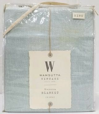 Wamsutta Luxury King Size 108 " W X 90 " L Vintage Verona Blanket In Aqua