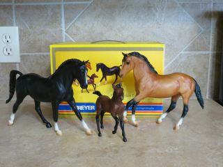 Nr Vintage Breyer Hanoverian Fam.  Horse Picture Box Stallion Mare Foal 3346 Set
