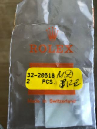 Rare Nos Oem Rolex Oval Vintage For Mid Size Steel Jubilee Band Ref 32 - 20518 2pk