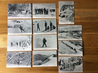 Vintage Postcards,  Australian Alps,  Skiing,  Snow Scenes,  12 Cards,  Kerry,