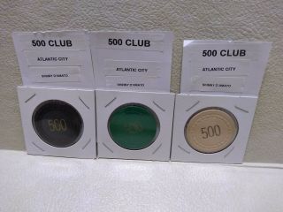 3 Early & Rare Illegal Casino Chips 500 Club Atlantic City,  Nj