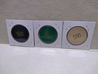 3 Early & Rare ILLEGAL CASINO CHIPS 500 CLUB ATLANTIC CITY,  NJ 5