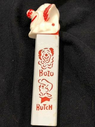 Vintage Rare 1960s BOZO THE CLOWN DIE CUT BUTCH PEZ Candy Dispenser NO FEET 2