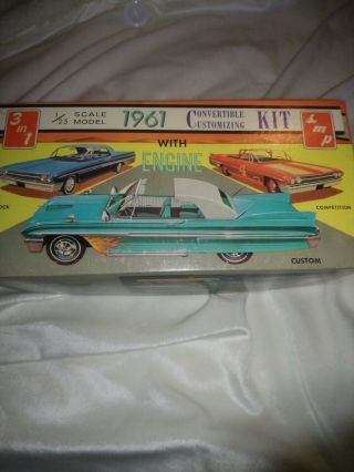 Vintage Amt 1961 Chevy Impala K711 Convertible 3 In 1 Customizing 1/25