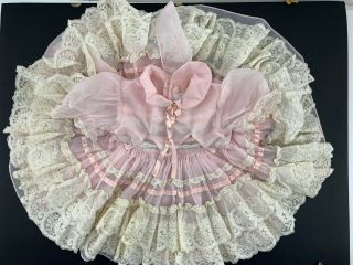 Vintage Martha’s Miniatures Pink Ruffle Party Dress Girl’s T2 Twirl Pageant Bell