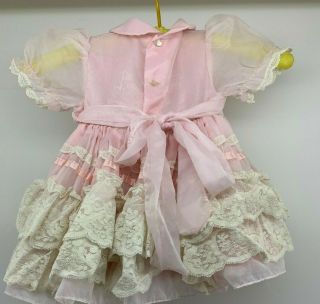 Vintage Martha’s Miniatures Pink Ruffle Party Dress Girl’s T2 Twirl Pageant Bell 3