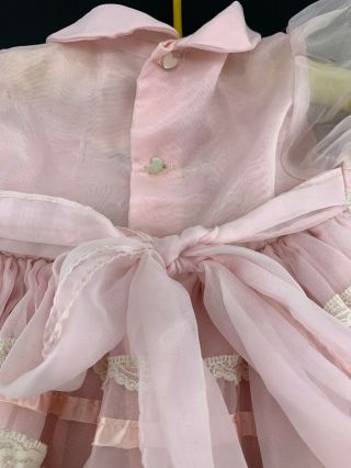 Vintage Martha’s Miniatures Pink Ruffle Party Dress Girl’s T2 Twirl Pageant Bell 5