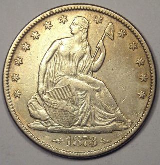 1873 Arrows Seated Liberty Half Dollar 50c Coin - Xf / Au Details - Rare Coin
