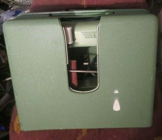 Vintage Green Elna Supermatic Sewing Machine Model metal case 722010 2