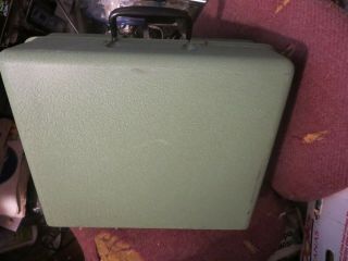 Vintage Green Elna Supermatic Sewing Machine Model metal case 722010 3