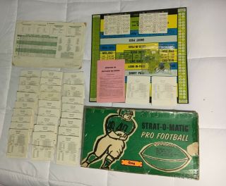 Vintage 1968 Strat - O - Matic Pro Football Board Game W/orig.  Box