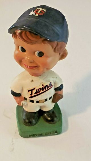 Minnesota Twins Bobblehead Nodder Square Green Base White Bottom 1960s Vintage