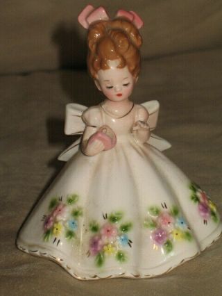 Vtg - Josef Originals Girl Holding Heart Necklace Figurine Lady Figure - Japan