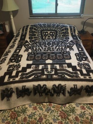 Vintage Huancatex 100 Alpaca Wool Blanket