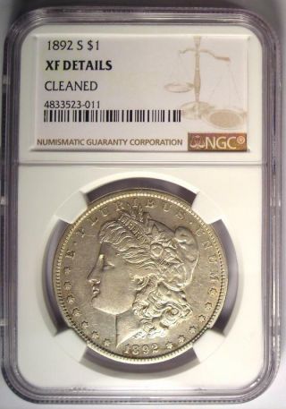 1892 - S Morgan Silver Dollar $1 - Certified NGC XF Details (EF) - Rare Date 2