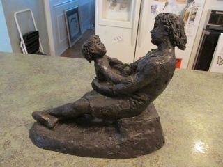 Vintage Sculpture Mother and Child Signed KARIN JONZEN Limited Edition 305/500 3