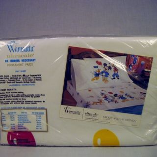 NIP Disney Wamsutta Mickey Mouse and Friends Vtg Twin Sheet Set 3 Piece 6