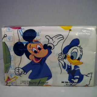 NIP Disney Wamsutta Mickey Mouse and Friends Vtg Twin Sheet Set 3 Piece 7