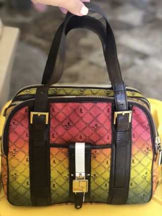 L.  A.  M.  B.  Gwen Stefani Ombre Rasta Oxford Bag Purse Rare Collectors Item