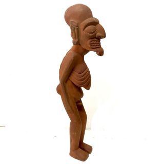 Vintage Easter Island Tribal Kava Kava Rapa Nui Carved Wood Ancestor Figure Tiki