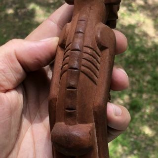 Vintage Easter Island Tribal Kava Kava Rapa Nui Carved Wood Ancestor Figure Tiki 4