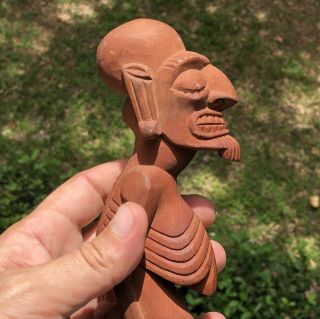Vintage Easter Island Tribal Kava Kava Rapa Nui Carved Wood Ancestor Figure Tiki 5
