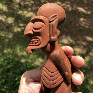 Vintage Easter Island Tribal Kava Kava Rapa Nui Carved Wood Ancestor Figure Tiki 7