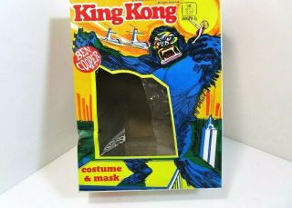 Vintage 1970 ' s Ben Cooper King Kong De Laurentis Halloween Mask W/ Costume IOB 4