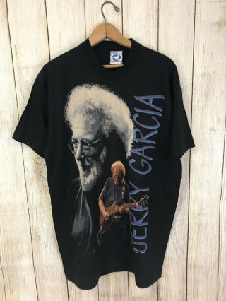 Vintage Jerry Garcia Liquid Blue Grateful Dead Tribute T Shirt Men 