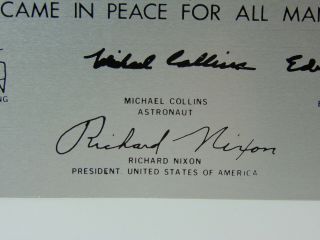 Vtg 1969 NASA Moon Landing Metal Advertising Sign Neil Armstrong Richard Nixon 5