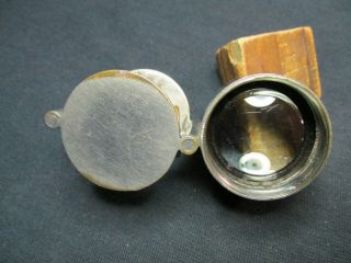 Vintage Magnifying Glass/large - Pocket Magnifying Loupe/brass?/single Big Lense