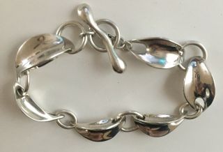 HEFTY Smooth ROBERT LEE MORRIS Modernist Fine Sterling Silver 7 1/2” Bracelet 5