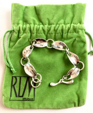 HEFTY Smooth ROBERT LEE MORRIS Modernist Fine Sterling Silver 7 1/2” Bracelet 6