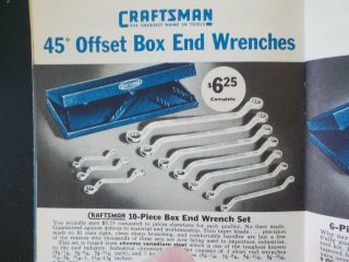Vintage Craftsman rare complete 1939 - 1940 45 degree offset box end wrench set 2