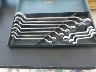 Vintage Craftsman rare complete 1939 - 1940 45 degree offset box end wrench set 4