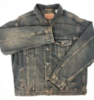 Vintage Style Levi Strauss Mens Denim Jean Jacket Trucker 70507 - 0604 Size Xl