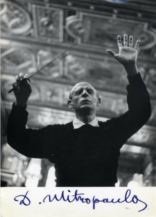 Dimitri Mitropoulos Conductor Autograph,  Signed Vintage Photo