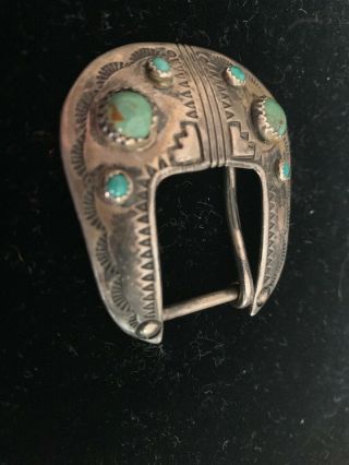 Navajo Sterling Belt Buckle Dead Pawn Vintage Native American 8