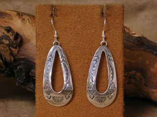 Vintage Sterling Silver Teardrop Dangle Earrings